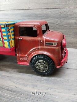 Vintage Marx Tin Litho Lazy Day Farms Stake Truck Very Good Shape