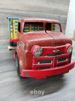 Vintage Marx Tin Litho Lazy Day Farms Stake Truck Very Good Shape