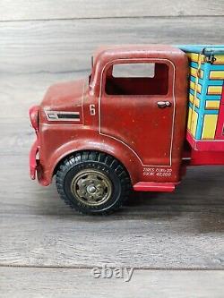 Vintage Marx Tin Litho Lazy Day Farms Stake Truck Very Good Shape