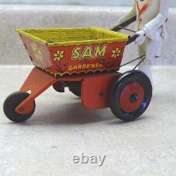 Vintage Marx Tin Litho Sam The Gardener Man, Wind Up Toy