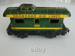 Vintage Marx Tin Litho Seaboard Air Lines Wind Up Train With Key