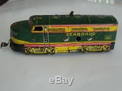 Vintage Marx Tin Litho Seaboard Air Lines Wind Up Train With Key
