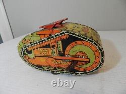 Vintage Marx Tin Litho Tank- U. S. Army Toy Tank- Wind-up Toy Tank- Military Toy