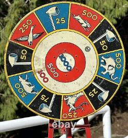 Vintage Marx Tin Litho Toy Swinging Double Bullseye Animal Target Game Carnival