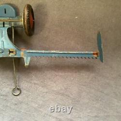 Vintage Marx Tin Litho Tractor, Rake, Mower, And Trailer Used