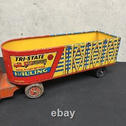 Vintage Marx Tin Litho Tri-State Hauling Trailer Clean Nice ST