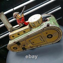 Vintage Marx Tin Litho WW1 DOUGHBOY Tank Wind up Toy Louis Marx & Co