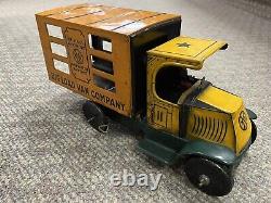 + Vintage Marx Tin Litho Wind Up Big Load Van Company Moving Truck SC