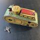 Vintage Marx Tin Litho Wind Up Military Tank with Key Doughboy soldier antique