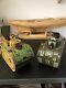 Vintage Marx Tin Litho Wind Up Military Tanks with Key Doughboy Soldier Antique