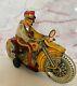 Vintage Marx Tin Litho Wind Up Rookie Police Cop Motorcycle with Siren