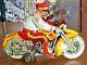 Vintage Marx Tin Litho Wind Up Rookie Police Cop Motorcycle with Siren