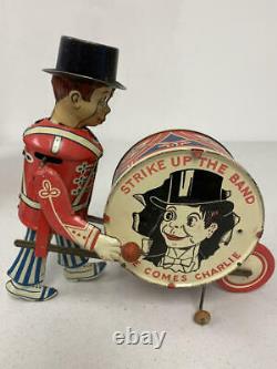 Vintage Marx Tin Litho Wind-up Charlie Mccarthy The Drummer Boy W Box