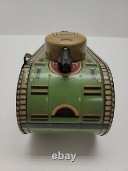 Vintage Marx Tin Litho Windup 10 Sparkling Doughboy Tank