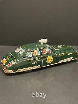 Vintage -Marx Tin Lithograph Wind Up Dick Tracy Police Squad Car- Nice! Photos