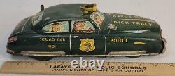 Vintage Marx Tin Lithograph Wind Up Dick Tracy Police Squad Car for restoration