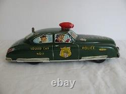 Vintage Marx Tin Lithograph Wind Up Dick Tracy Police Squad Car with Siren & Light