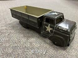 + Vintage Marx Tin Military Army USA 41573147 Transport Truck 13 1/2 Long