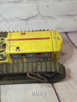 Vintage Marx Tin Toy Caterpillar Giant Climbing Tractor & Driver WORKS Wind up