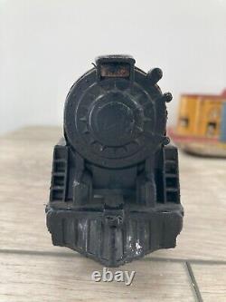 Vintage Marx Tin Toy Train Set Union Station Windup Steam Engine Track Car Loy