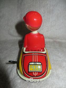 Vintage Marx Tin Toy Windup Careful Johnnie Car & Bobblehead With Original Box