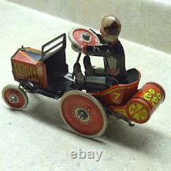 Vintage Marx Tin Wind Up Coo Coo Car, Butler Driver, Works, #7