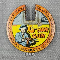 Vintage Marx Tin Wind Up G-Man Gun Tommy Gun Round Magazine ONLY READ