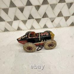 Vintage Marx Tin Wind-Up Race Car #3 with Driver 1940's