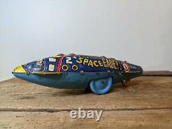 Vintage Marx Tin Wind-up Toy Tom Corbett Space Cadet Polaris Rocket Ship