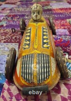 Vintage Marx Tin Windup Race Car #12 Collectible Toy 16.75 Inches in Length Used