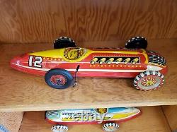Vintage Marx Tin Windup Race Car #12 Tin Toy Lot