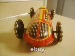 Vintage Marx Tin Windup Race Car Indie Toy 16 1/4 Long WORKING Collectible