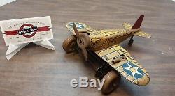 Vintage Marx Tin Windup U. S. Army Sparking Airplane