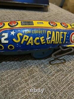 Vintage Marx Tom Corbett Space Cadet Polaris Rocket Ship Tin Toy Windup 12