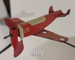 Vintage Marx Tower Aeroplane Sky Hawk Tin Litho Wind-Up