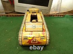 Vintage Marx Toy Company Tin Litho US Army Tank Wind-Up War Era Toy USA AA
