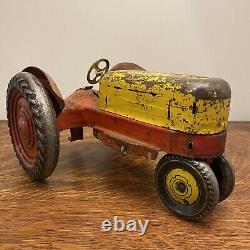 Vintage Marx Toy Farm Tractor Tin Litho USA Vintage 1930's 11 Length