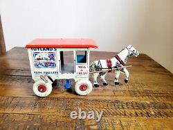 Vintage Marx Toyland's Farm Products Milk & Cream Tin Litho Horse Drawn Wagon