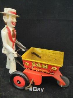 Vintage Marx Toys 1950s Sam The Gardener Tin Wind Up Toy Working Wow