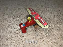 Vintage Marx Toys Looping Plane Wind Up Schuco Tin airplane Toy