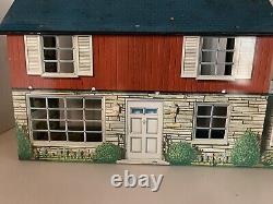 Vintage Marx Toys Tin 2 Story Dollhouse with Great Graphics No Accessories
