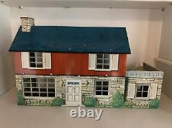 Vintage Marx Toys Tin 2 Story Dollhouse with Great Graphics No Accessories