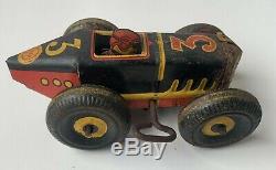Vintage Marx Toys Tin Early Electric Track Toy Race Car 1940 1950s Litho Rare