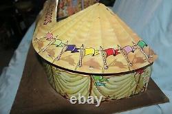 Vintage Marx Toys Tin Litho Super Circus Tent with Stage Rings- Not Complete