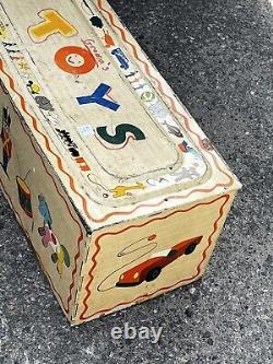 Vintage Marx Toys Tin Toy Chest, Rare Collectable Amazing Paint / Lithograph