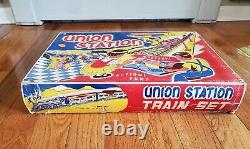 Vintage Marx Toys Union Station Train Set Tin Toy Wind Up Original Box
