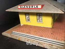 Vintage Marx Train Tin Toy Glendale Depot Train Station