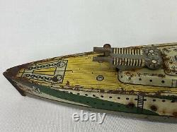 Vintage Marx USS Washington Battleship Tin Toy