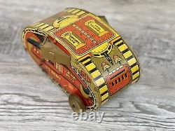 Vintage Marx US ARMY Turnover Tank Corps No. 3 Tin Litho Wind Up Toy