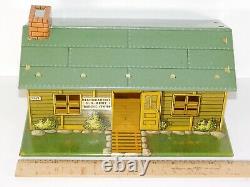 Vintage Marx US Army Training Center Headquarters Tin Litho Building Toy Soldier